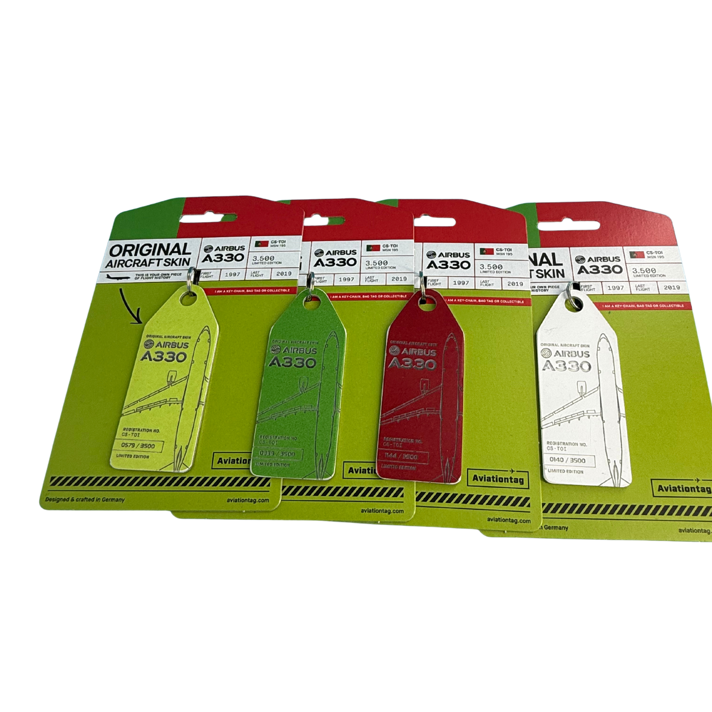 Aviationtag – Airbus A330 – CS-TOI – 4er Set