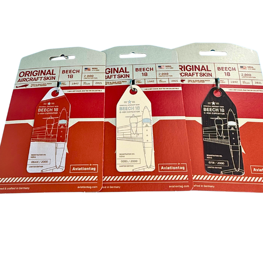 Aviationtag – Beech 18 – N6NA – 3er Set