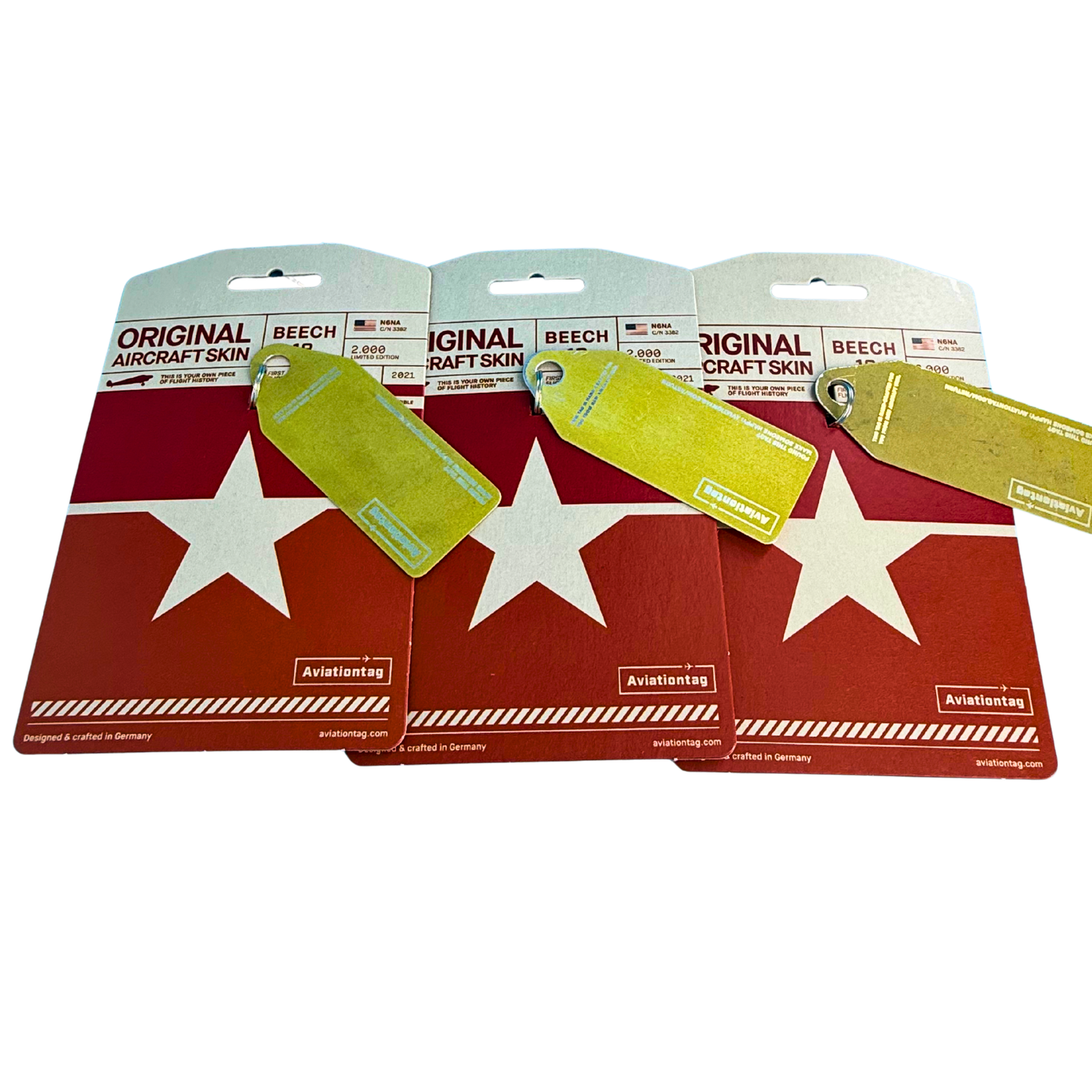 Aviationtag – Beech 18 – N6NA – 3er Set