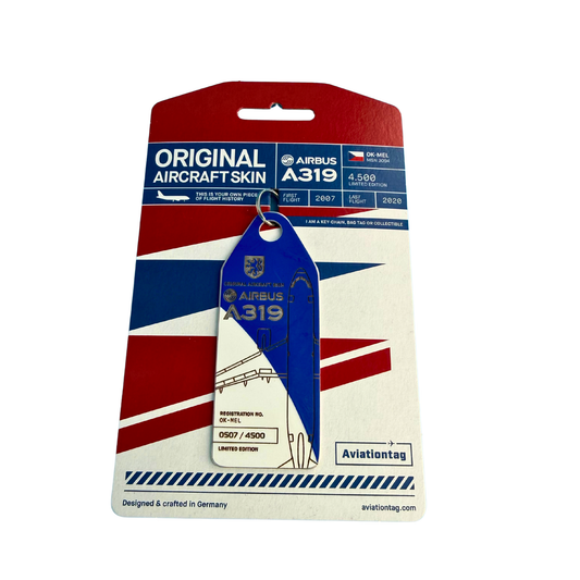 Aviationtag – Airbus A319 – OK-MEL – CSA Czech Airlines – Blau/Weiß