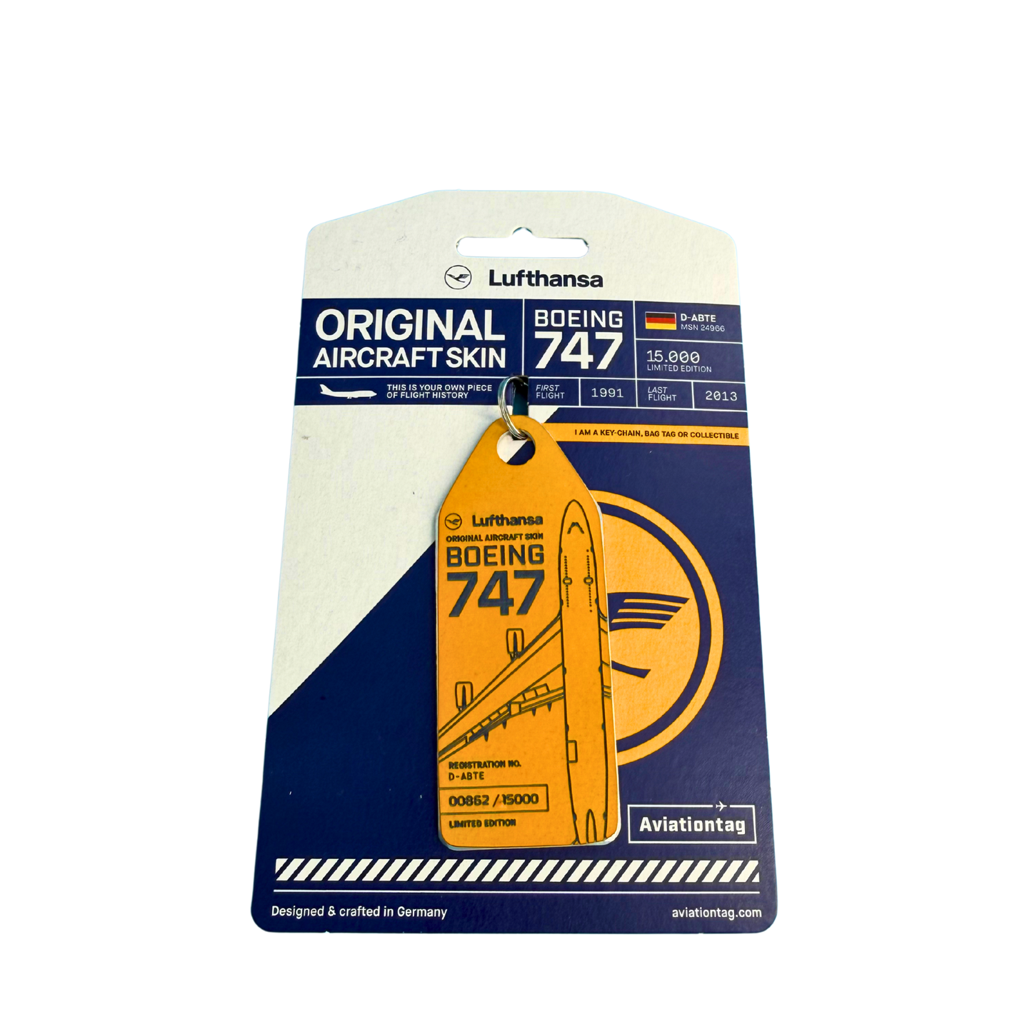 Aviationtag – Boeing 747 – D-ABTE – Lufthansa – Gelb