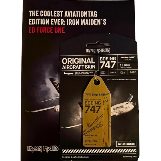 Aviationtag – Iron Maiden ED FORCE ONE GOLD Boeing 747 TF-AAK