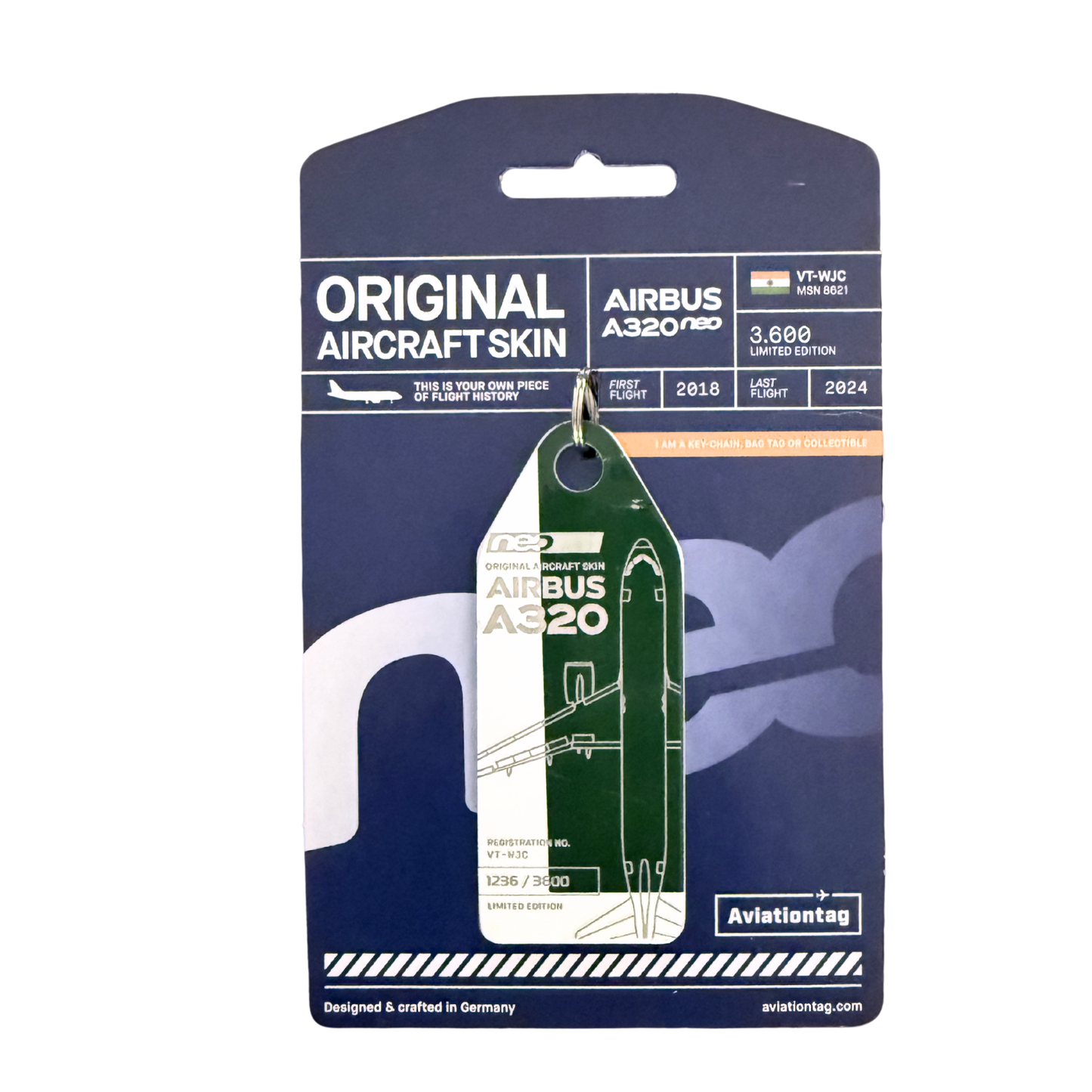 Aviationtag – Airbus A320neo (VT-WJC) | Flagge -DUO
