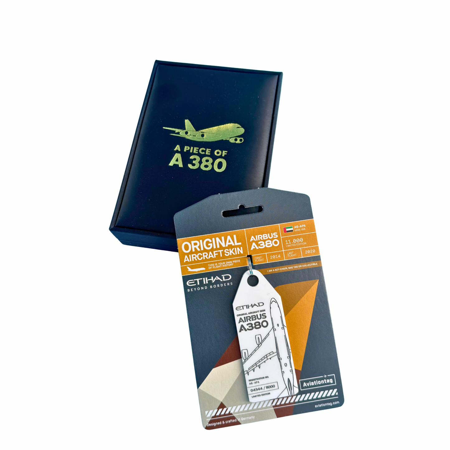 Aviationtag Airbus A380 White – mit A380 Displaybox